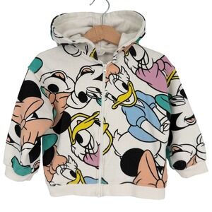 Zara x Disney Minnie and Daisy‎ Zip Up Hooded Sweatshirt Sz 18-24 Months Hoodie